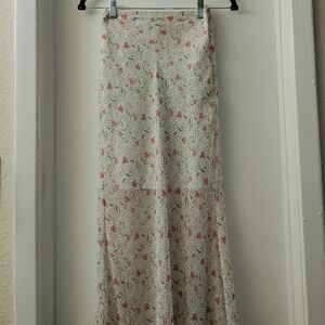 Floral Maxi Zip Up Skirt